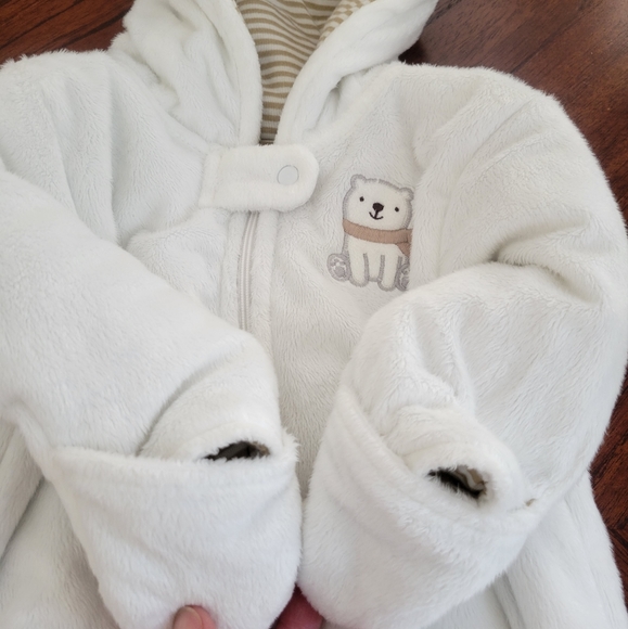 Carter's One Piece Jumpsuit Size 3 Months White & Tan NWOT - Picture 4 of 7